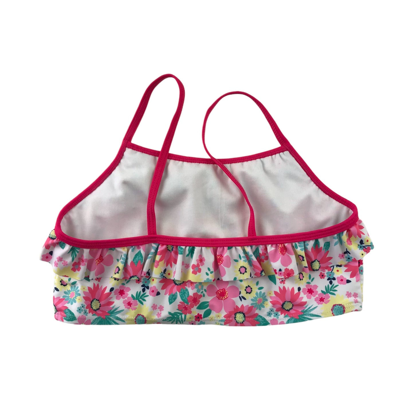 Tu Swimsuit Bikini Set Age 9 White Floral 3-piece Set with Swim top, pants and Bikini Top
