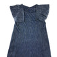 Mango dress 7-8 years navy blue sparkly A-line with frill sleeves