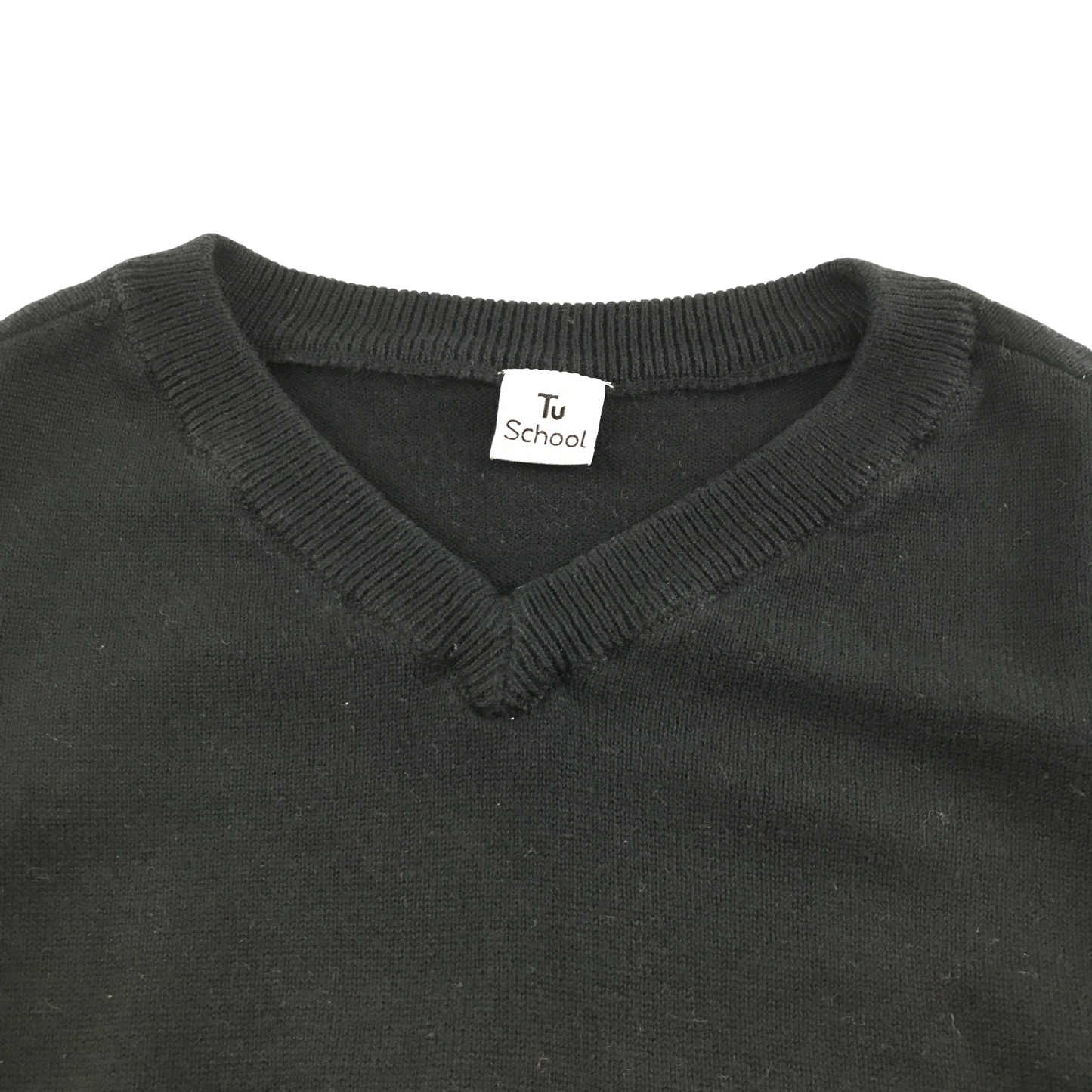 Black v-neck school jumper