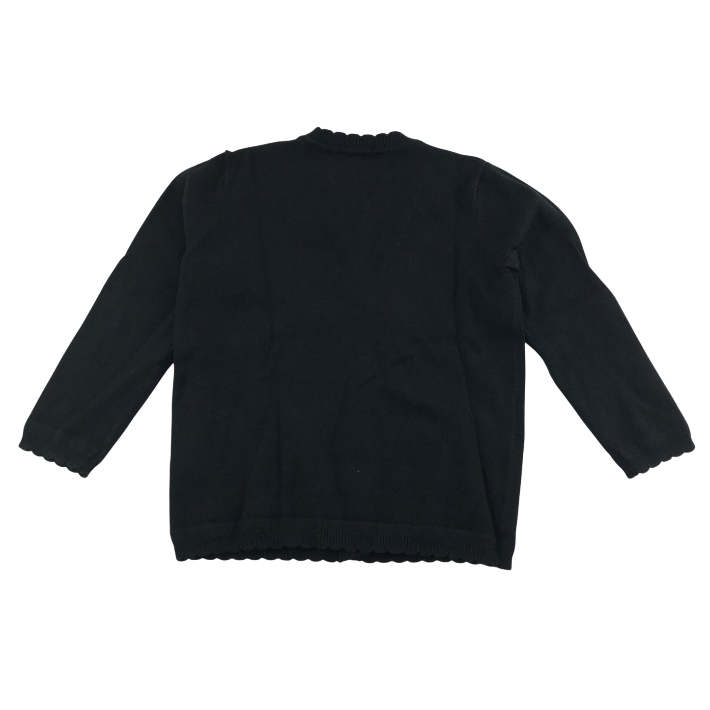 Black scallop neck school cardigan