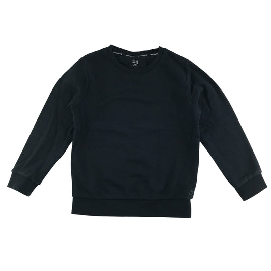 Black unisex crew-neck school sweatshirt.