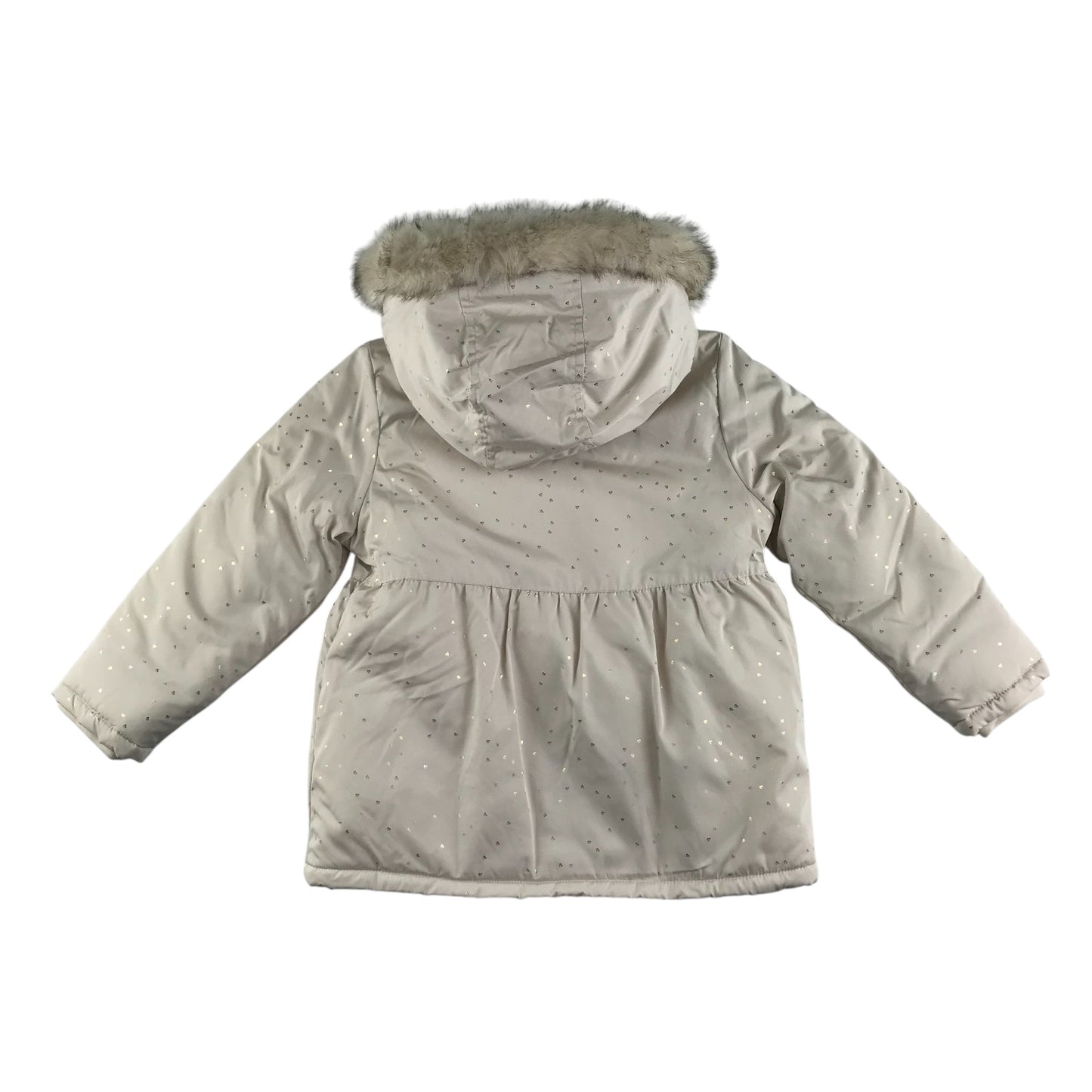 George jacket 5-6 years light cream starry hooded faux fur