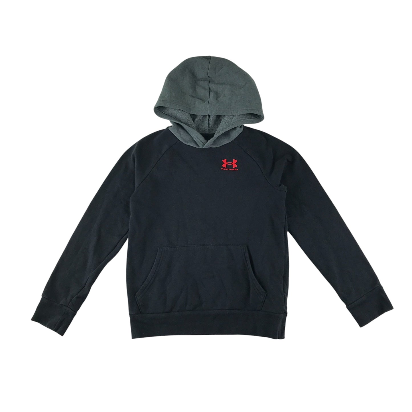 Under Armour hoodie 9-11 years black pullover with grey hood