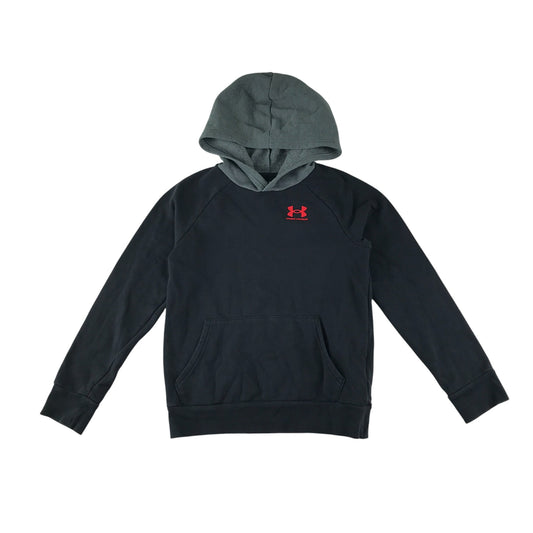 Under Armour hoodie 9-11 years black pullover with grey hood