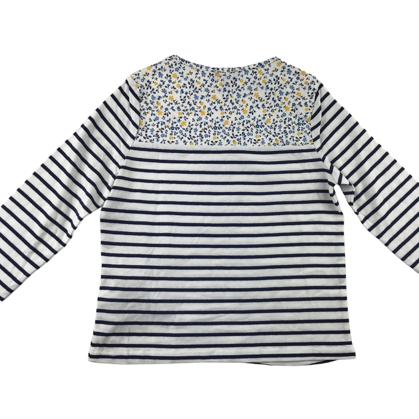 Sergent Major t-shirt 4-5 years white and navy stripy and floral pattern cotton