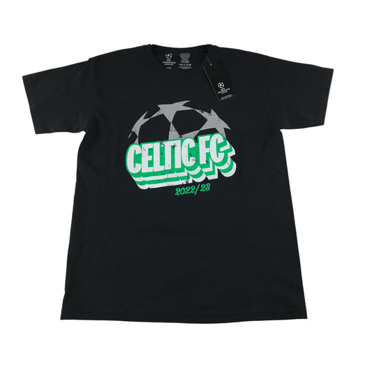Celtic FC t-shirt 11-12 years black Champions League 2022-23 logo cotton