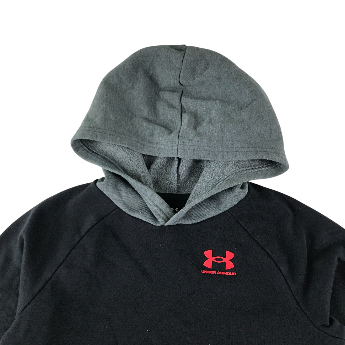 Under Armour hoodie 9-11 years black pullover with grey hood