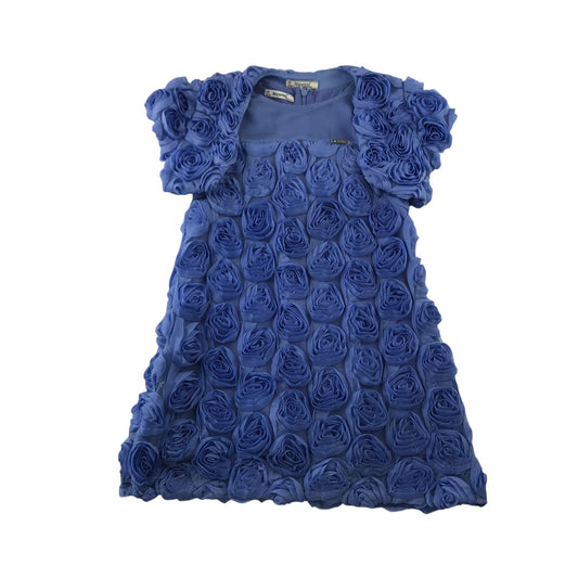 Mayoral 2-piece dress 5-6 years blue A-line floral detailed with a bolero