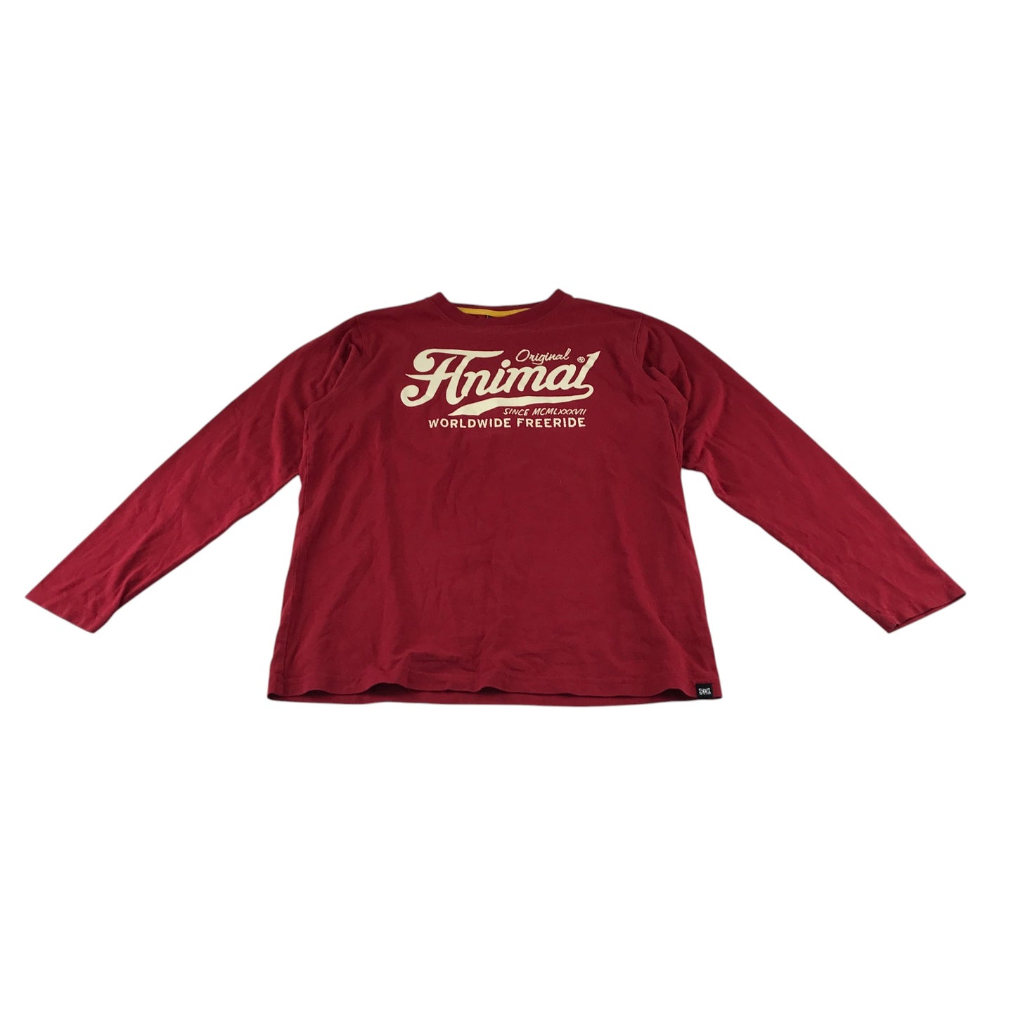 Animal t-shirt 13-14 years red long sleeve print cotton