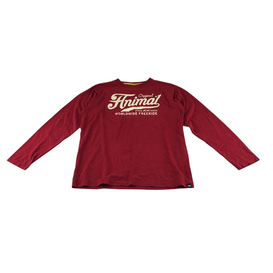 Animal t-shirt 13-14 years red long sleeve print cotton
