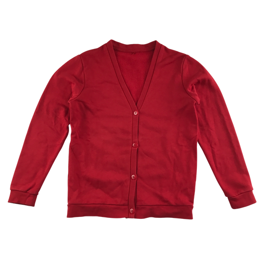 Red jersey school cardigan