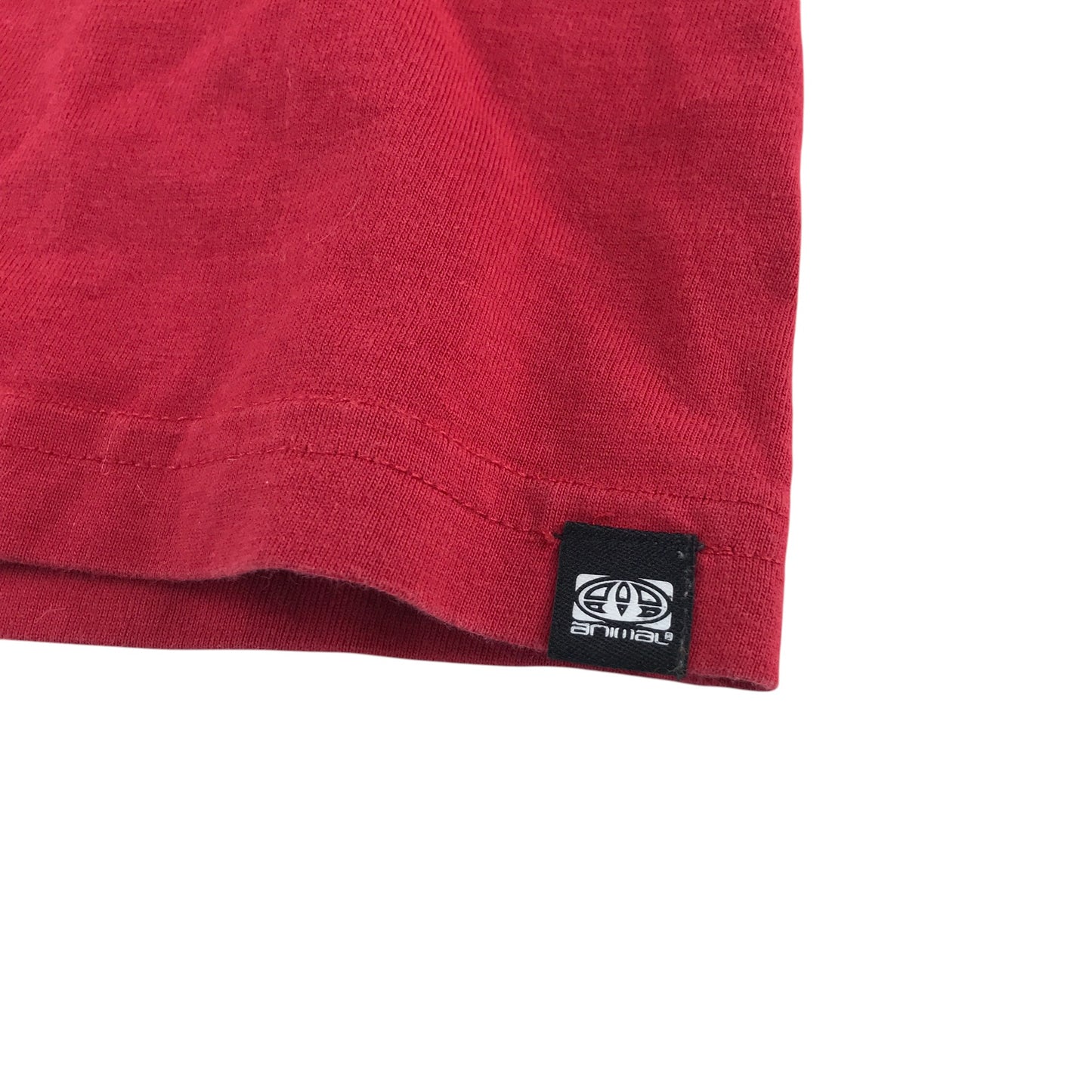 Animal t-shirt 13-14 years red long sleeve print cotton