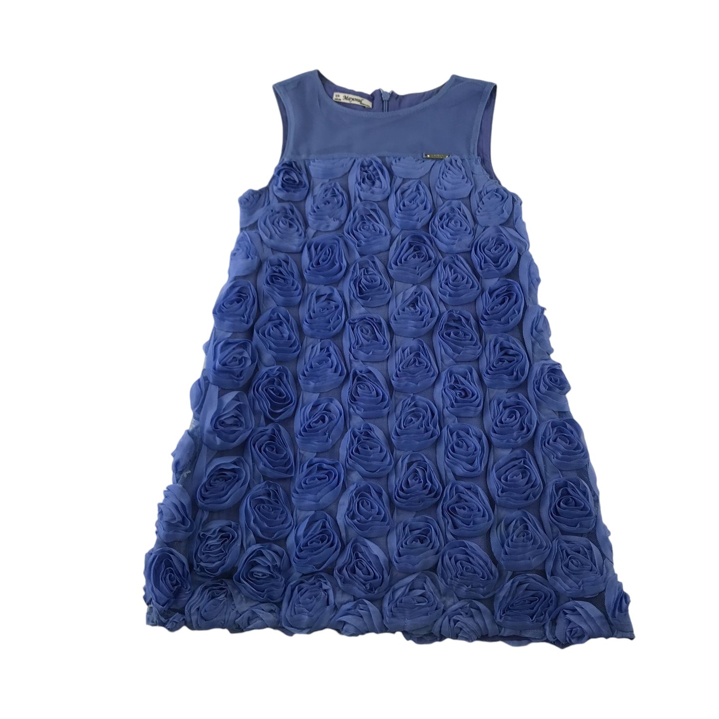 Mayoral 2-piece dress 5-6 years blue A-line floral detailed with a bolero