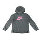 Nike hoodie 9-11 years grey pullover with pink logo