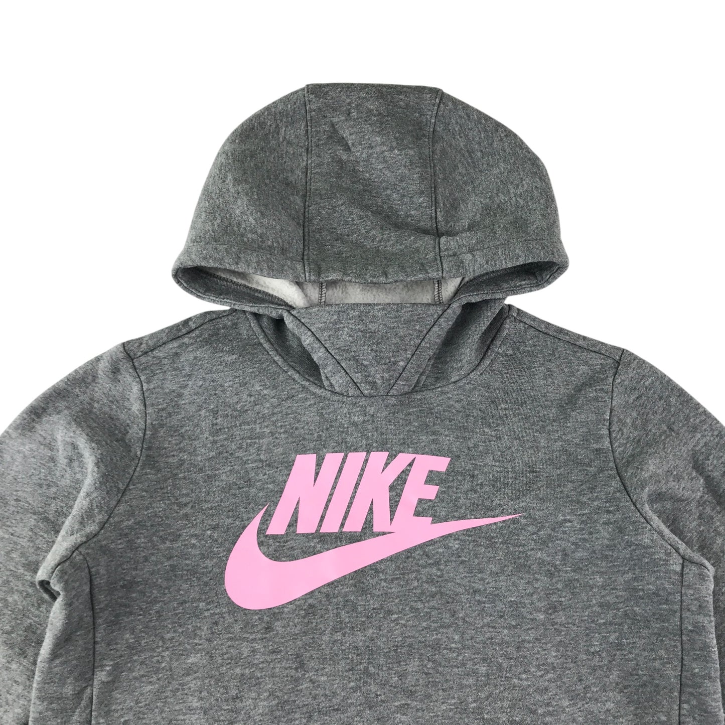 Nike hoodie 9-11 years grey pullover with pink logo
