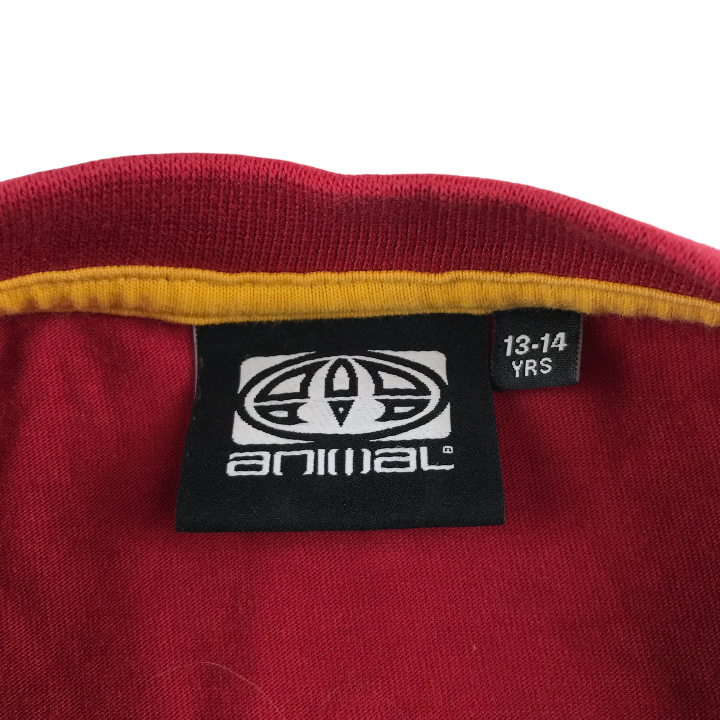 Animal t-shirt 13-14 years red long sleeve print cotton