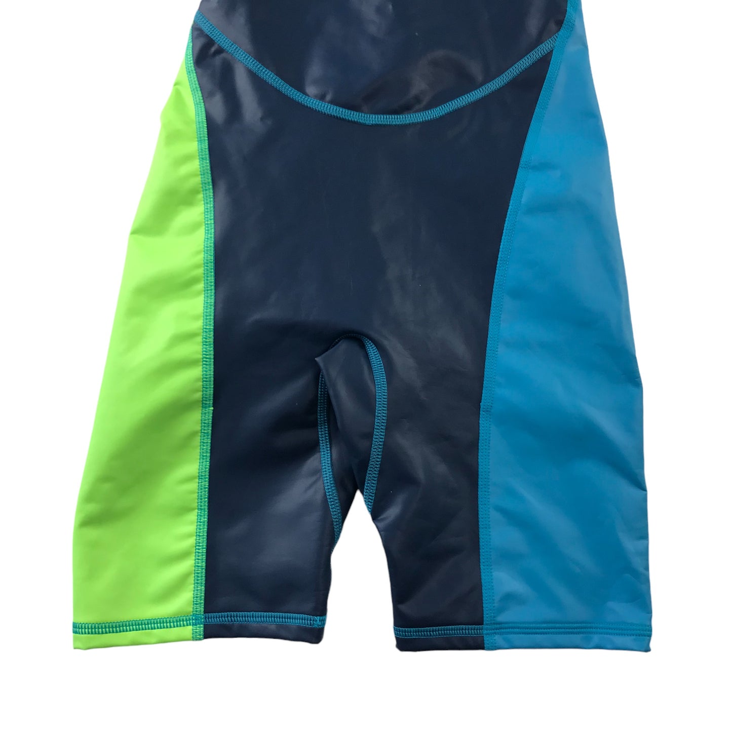 Decathlon Swim Onesie Age 8-9 Navy and Neon Short Legs