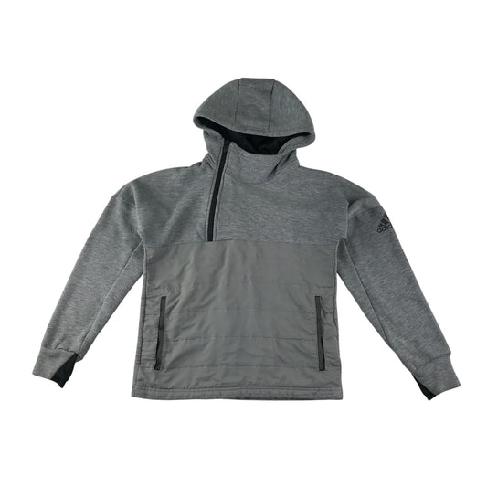 Adidas hoodie 11-12 years grey plain with full zipper