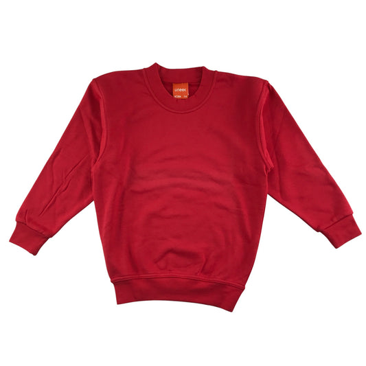 Red unisex crew neck sweatshirt school jumper
