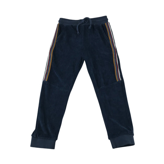 George joggers 5-6 years navy velvety material multicolour side stripes detail