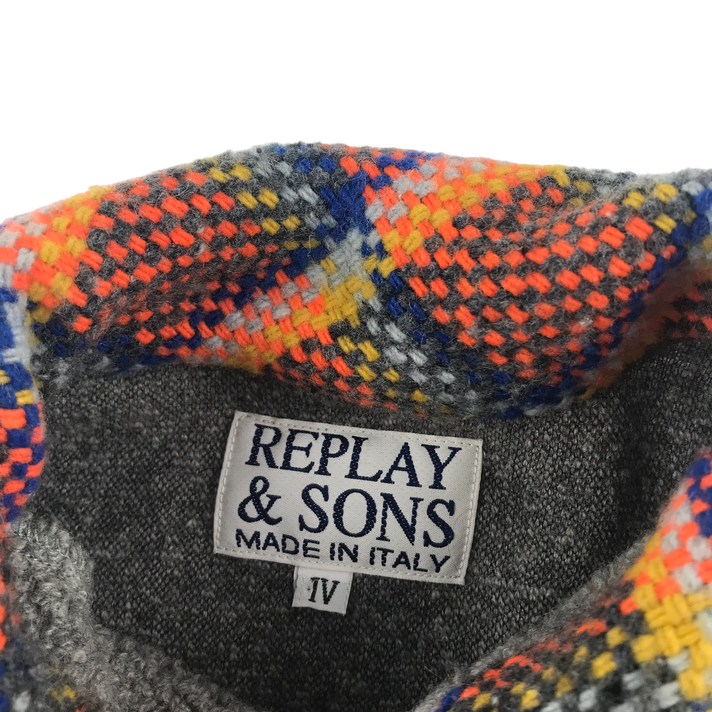 Replay & Son Fleece Age 7-9 Grey Check Collar