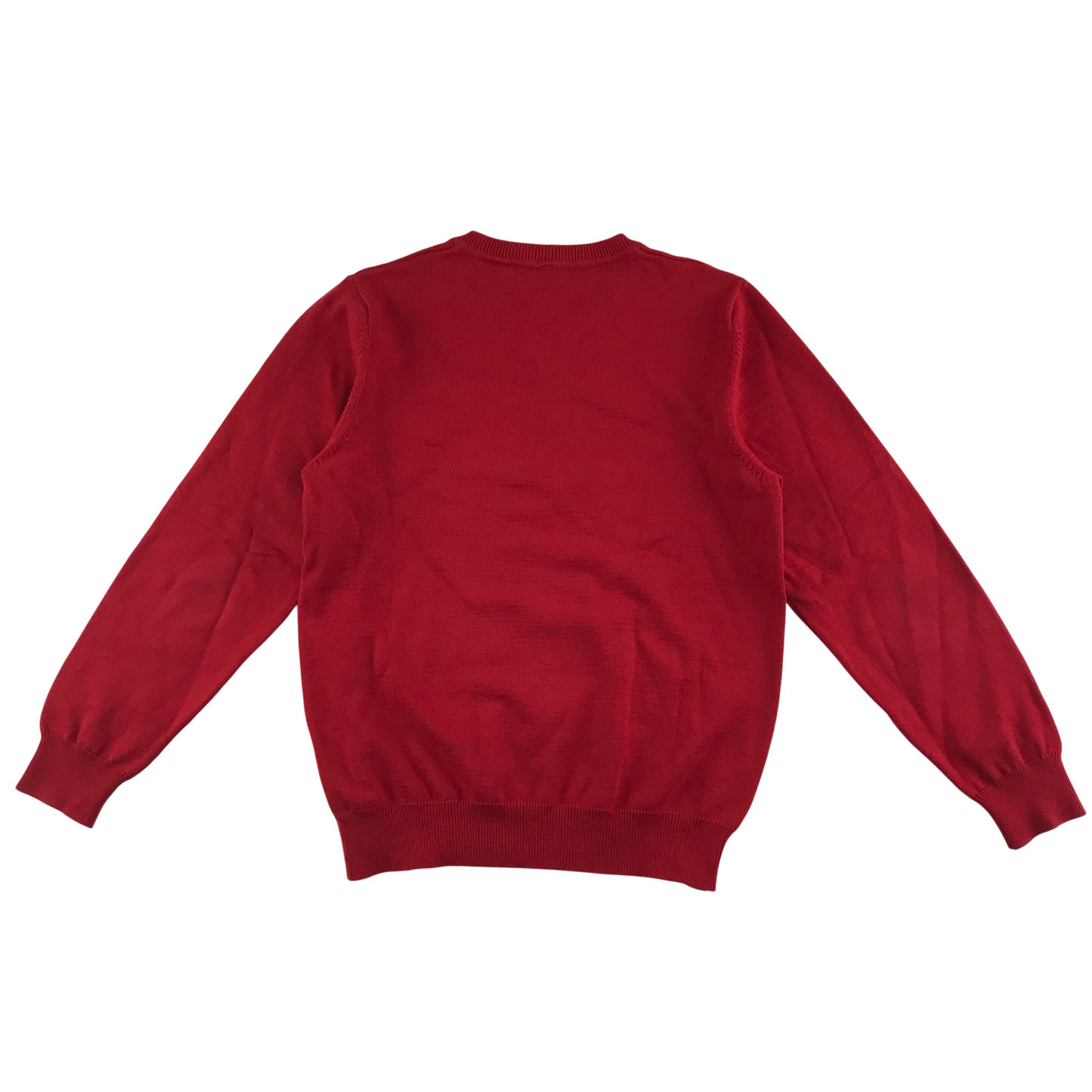 Red v-neck school jumper