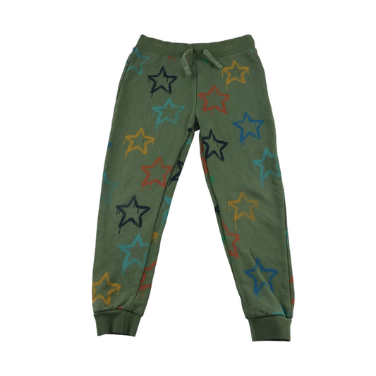M&S joggers 5-6 years khaki with multicolour starry print
