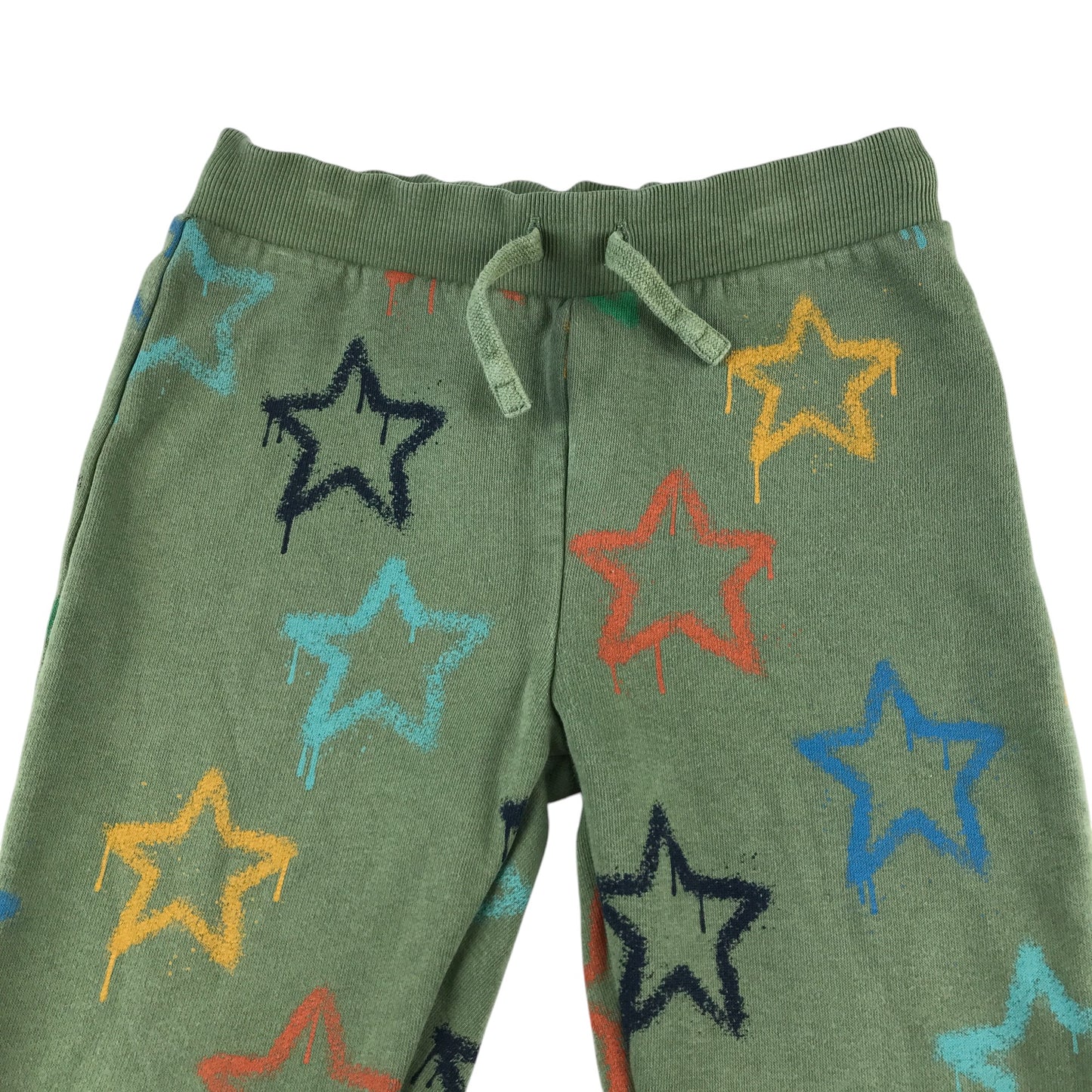 M&S joggers 5-6 years khaki with multicolour starry print