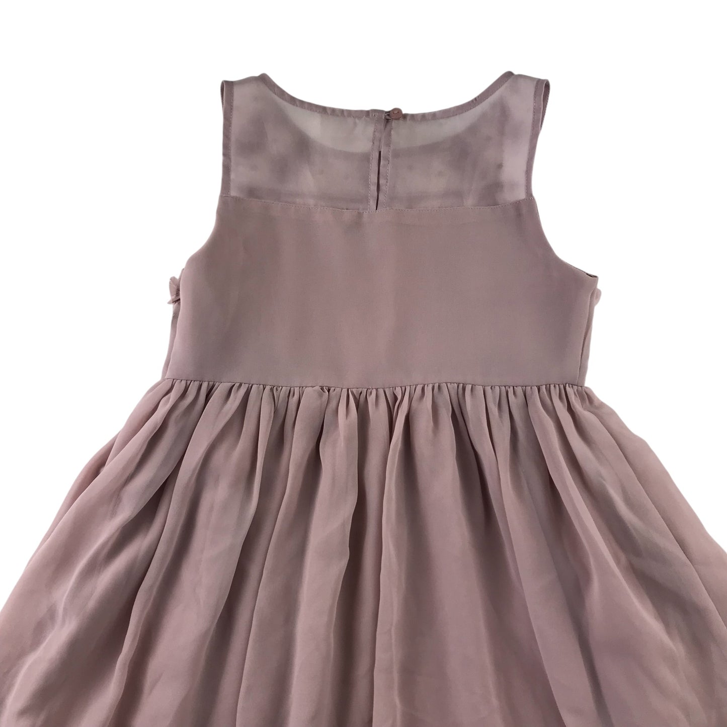 M&S dress 6-7 years dusty pink with floral detailing on the top