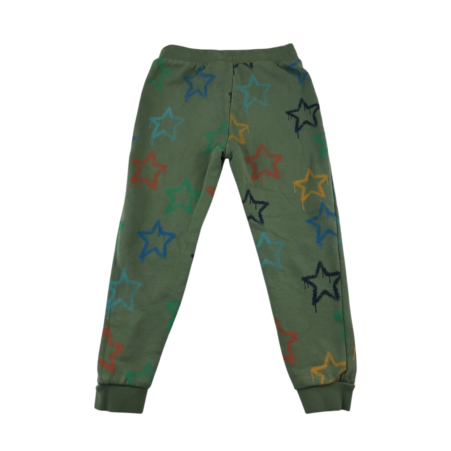 M&S joggers 5-6 years khaki with multicolour starry print