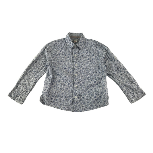 Monsoon shirt 4-6 years white and blue floral print pattern