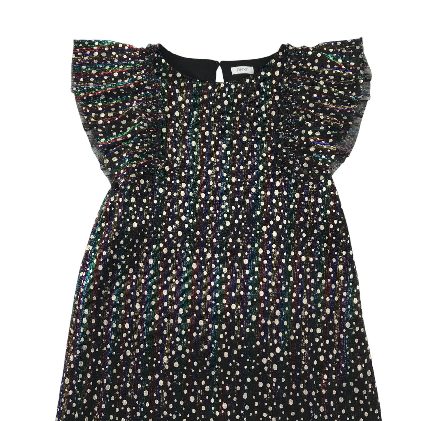 Next dress 7-8 years black and multicolour sparkly A-line chemise