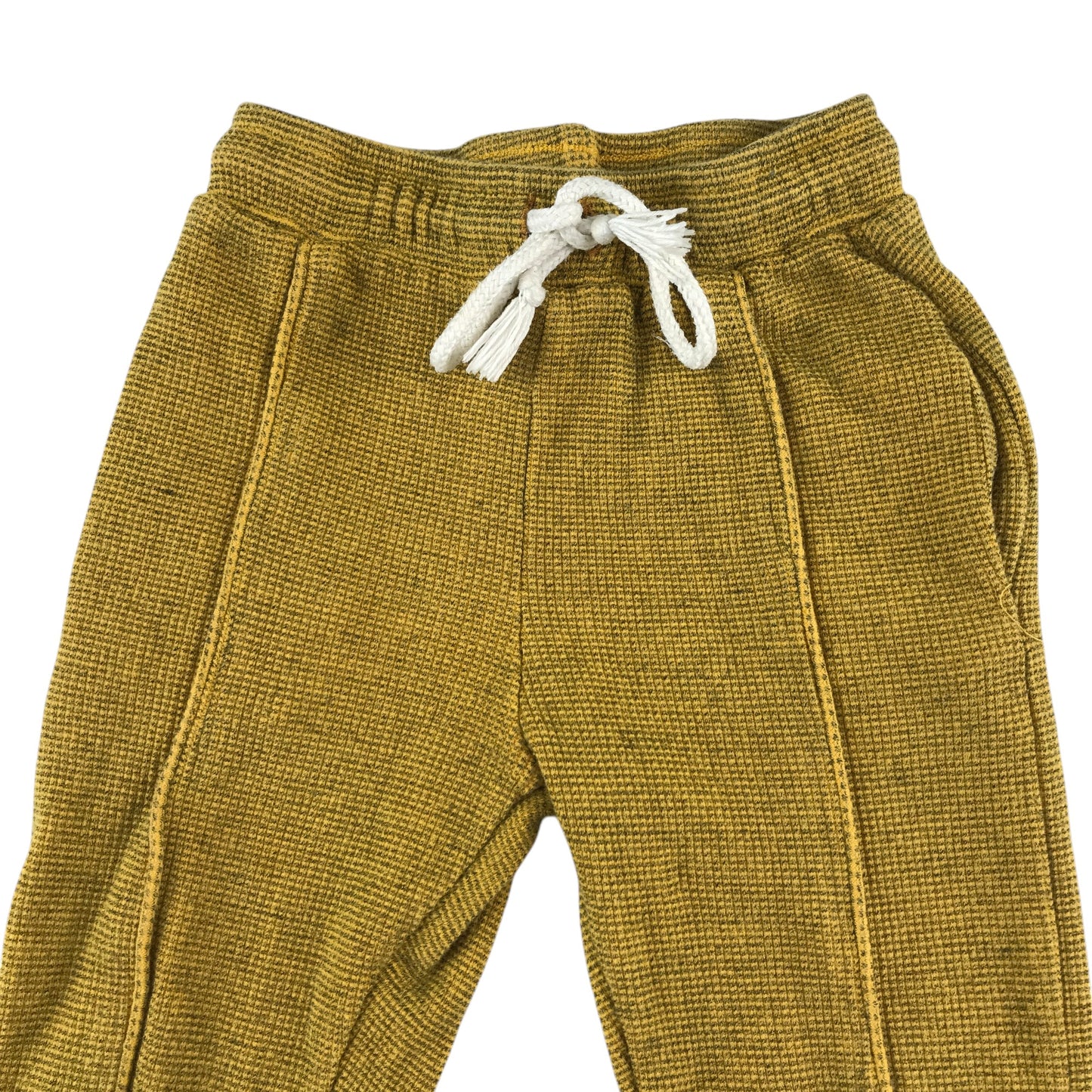 Little C's joggers 5-6 years mustard yellow plain with yellow draw strings