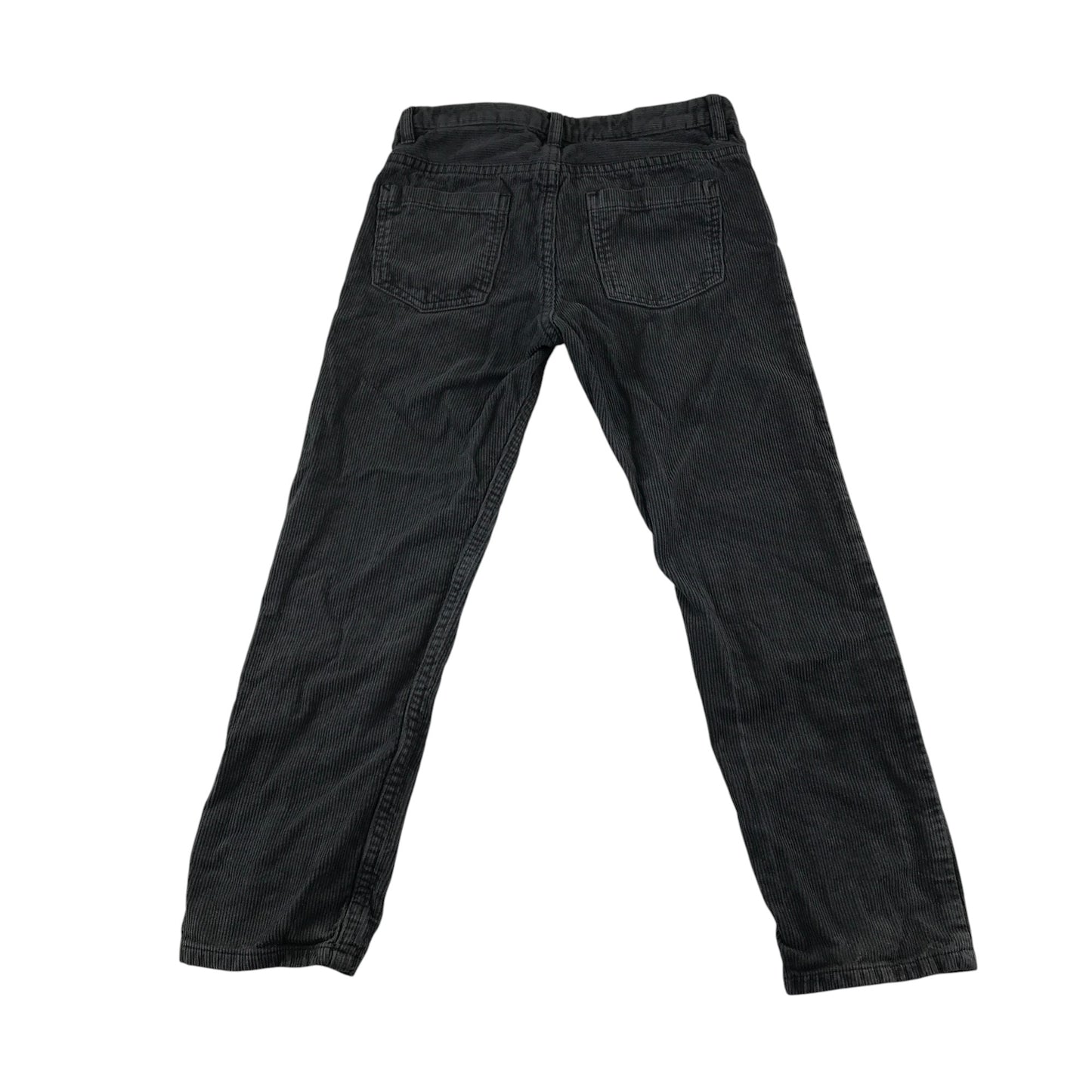 H&M trouser 6-7 year grey plain corduroy pull-on slim fit adjustable waist cotton