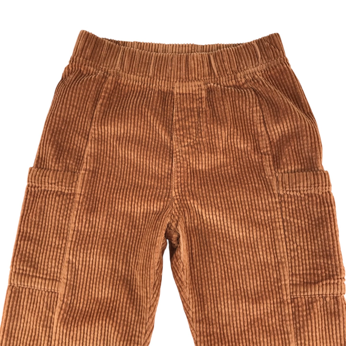 M&S trouser 5-6 year spice brown plain corduroy pull-on cotton