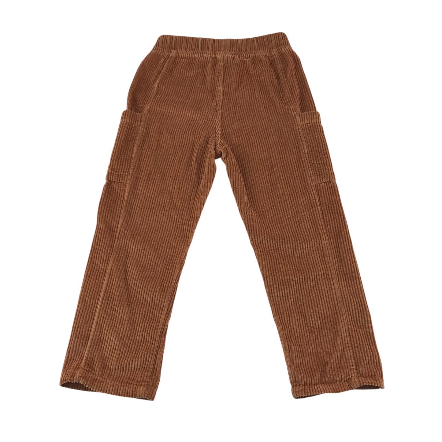 M&S trouser 5-6 year spice brown plain corduroy pull-on cotton