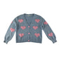 George cardigan 10-11 years light blue with pink love hearts