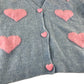 George cardigan 10-11 years light blue with pink love hearts