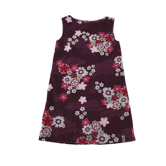 Dubster dress 5-6 years purple floral velvet style A-line