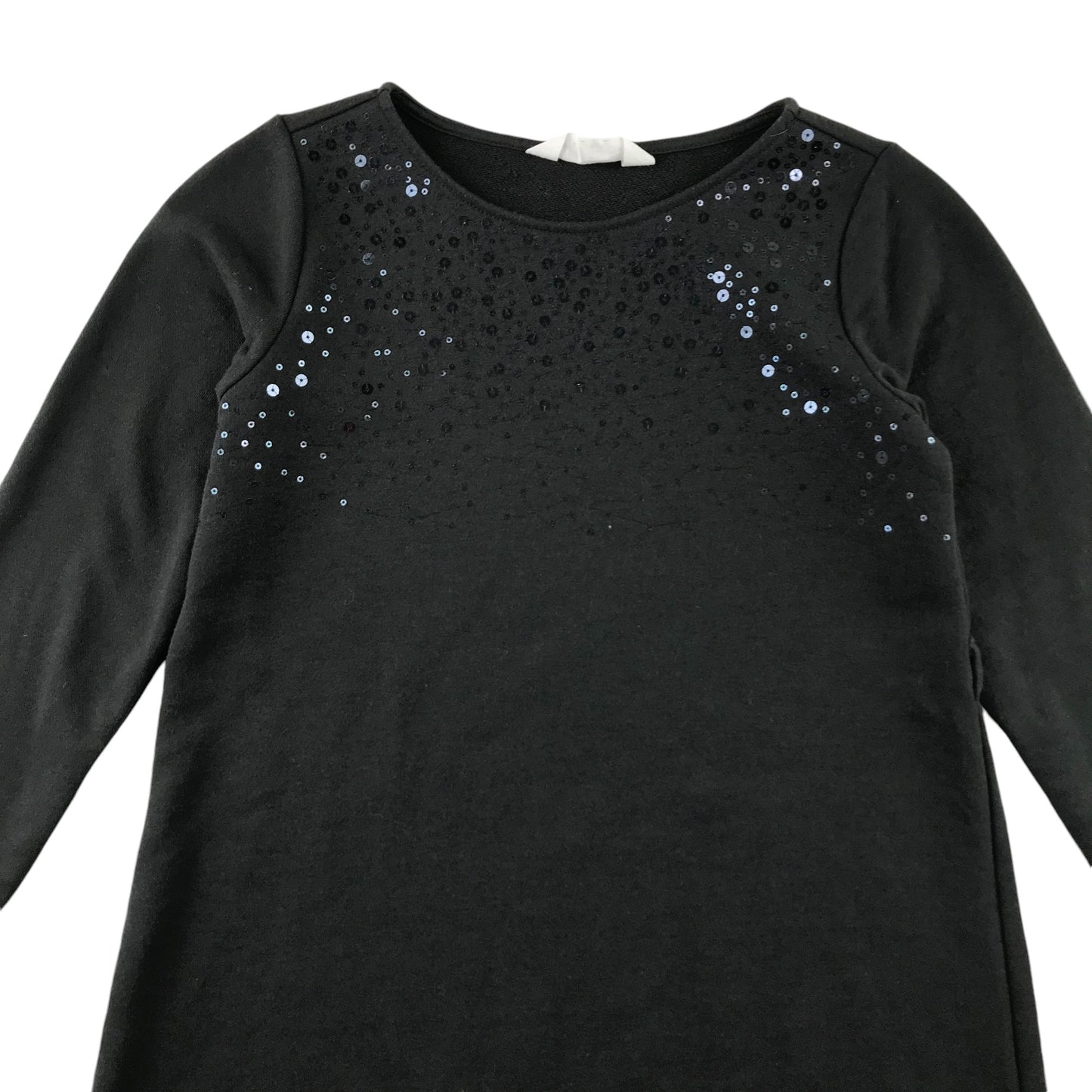 H&M dress 6-8 years charcoal grey long sleeve A-line jersey with sequins