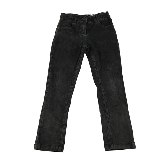 Mini Boden trouser 7-8 year grey corduroy pull-on adjustable waist