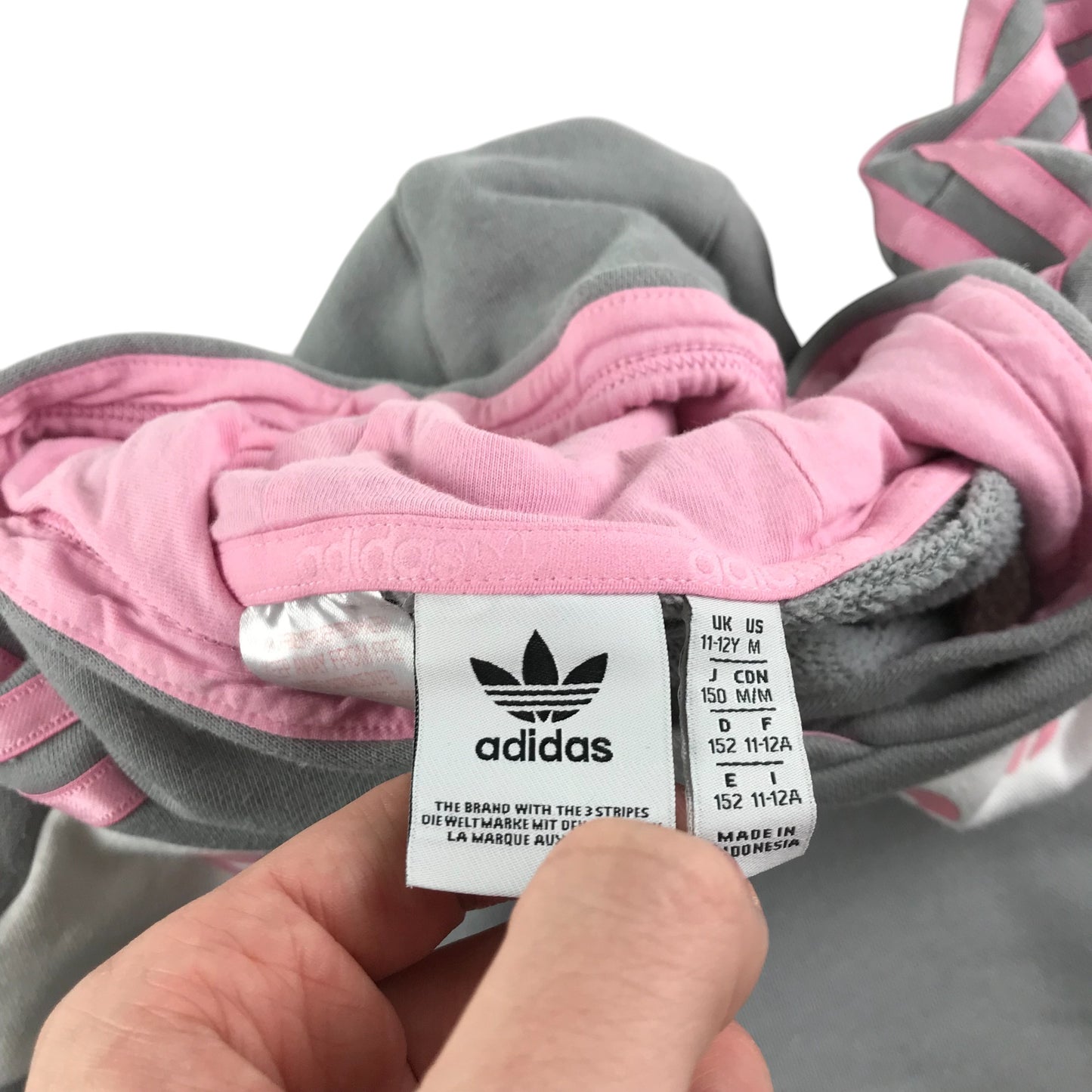 Adidas hoodie 11-12 years grey and pink cropped pullover