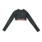 Gym King sport top women's size UK 4-6 grey long sleeve crop top