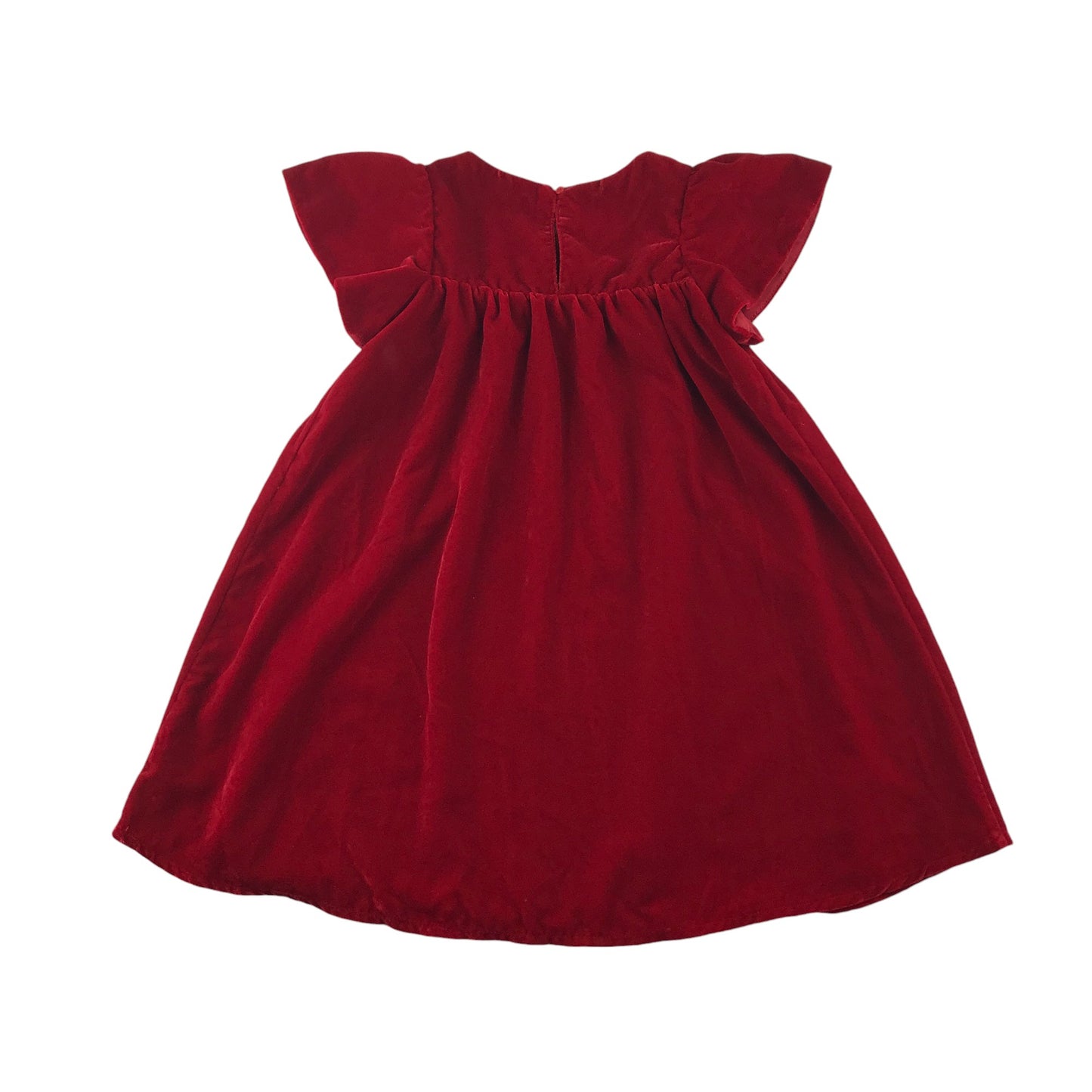 H&M dress 7-8 years red velvety chemise with sequin detailing