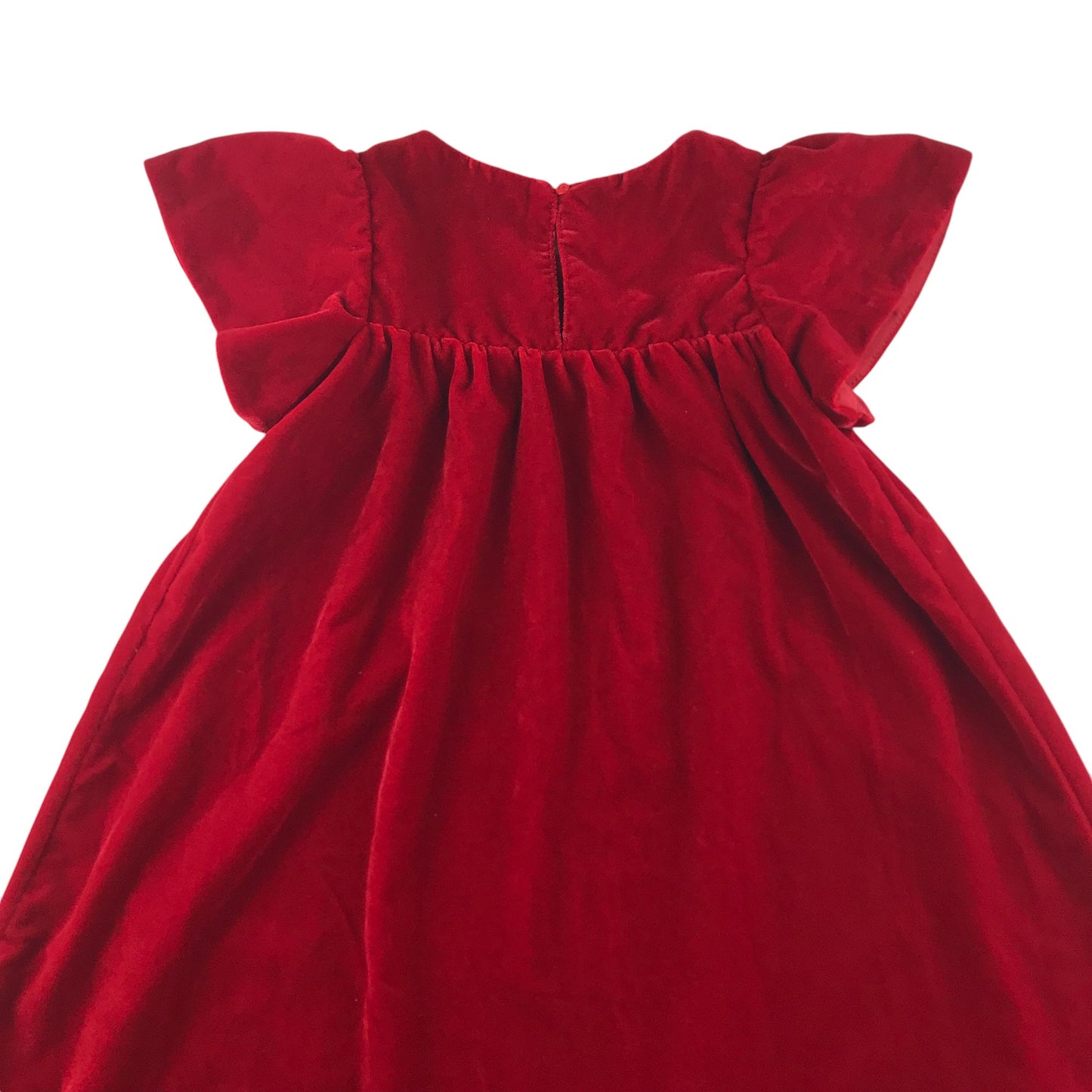 H&M dress 7-8 years red velvety chemise with sequin detailing