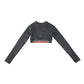 Gym King sport top women's size UK 4-6 grey long sleeve crop top