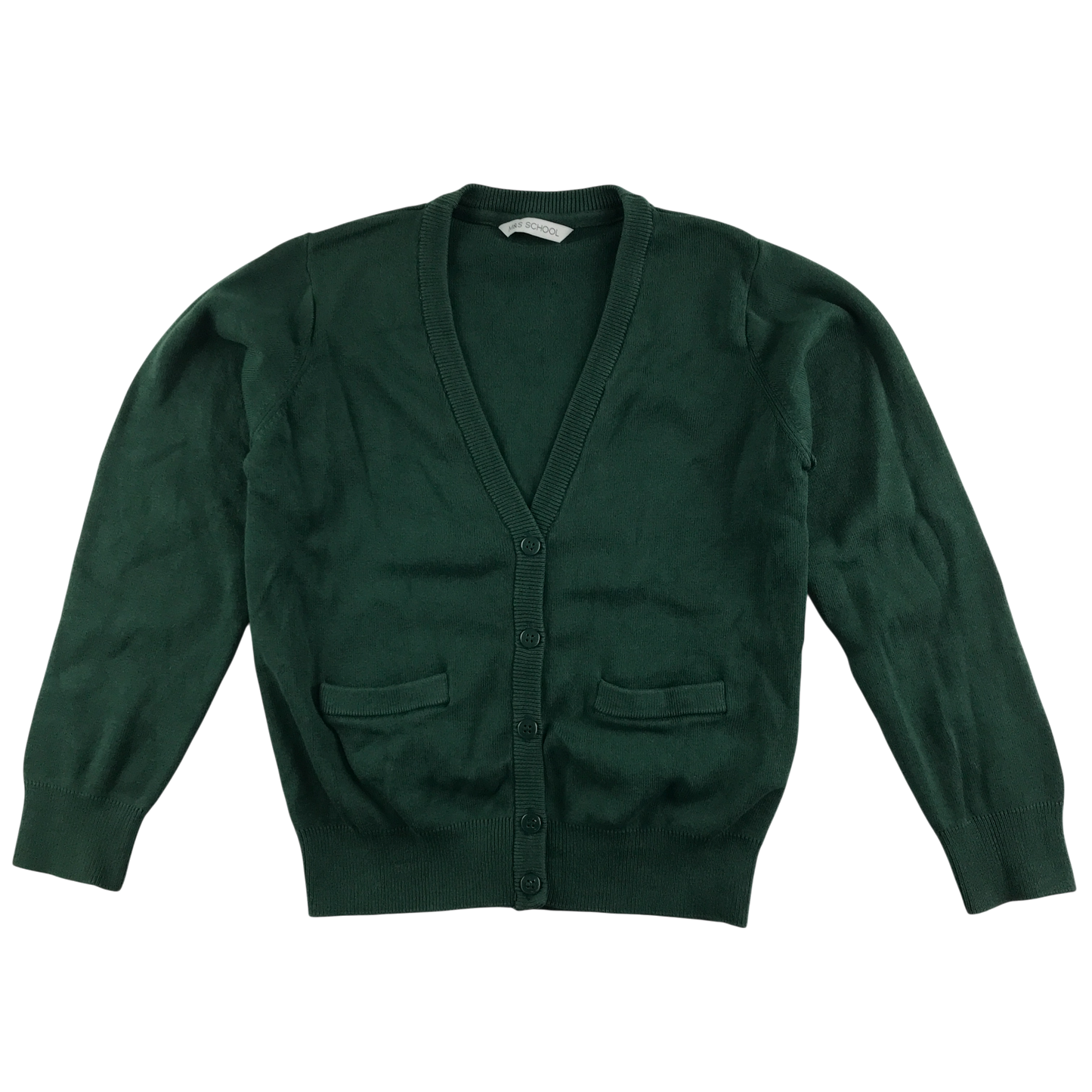 Green girls with pockets school cardigan