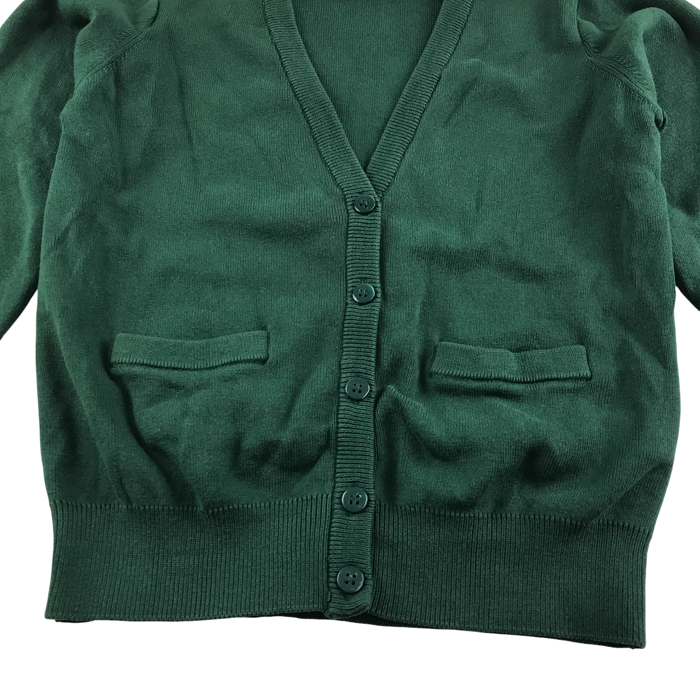 Green girls with pockets school cardigan