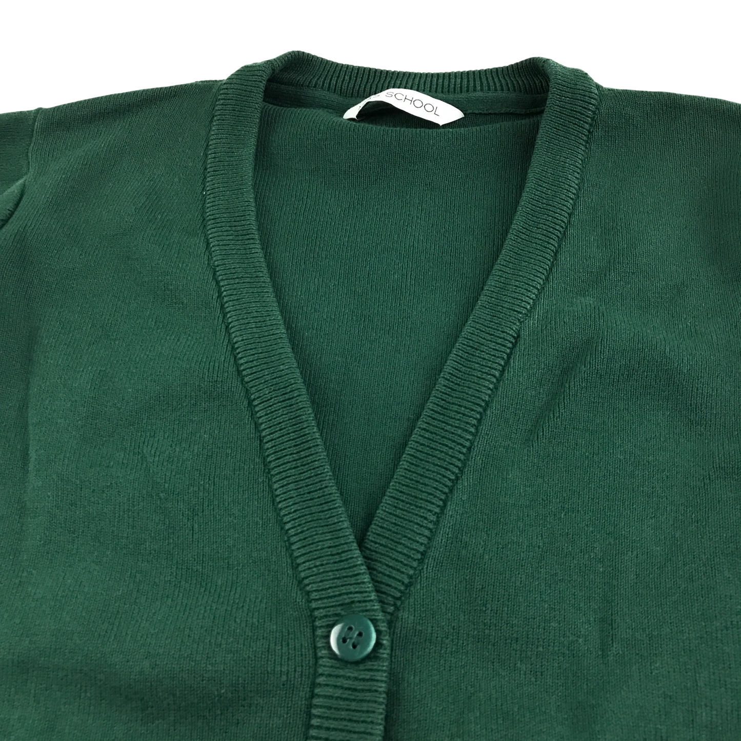 Green girls with pockets school cardigan
