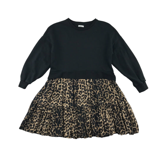 Next dress 7-8 years black and brown leopard spot print jersey